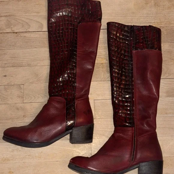 FELMINI Red Genuine Leather Boots - Picture 3 of 12